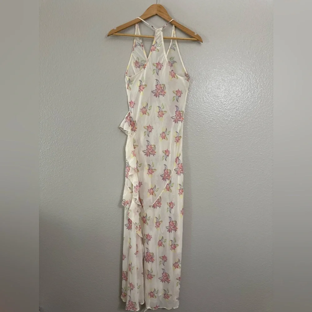 Free People Cream Pink Halter Sundress